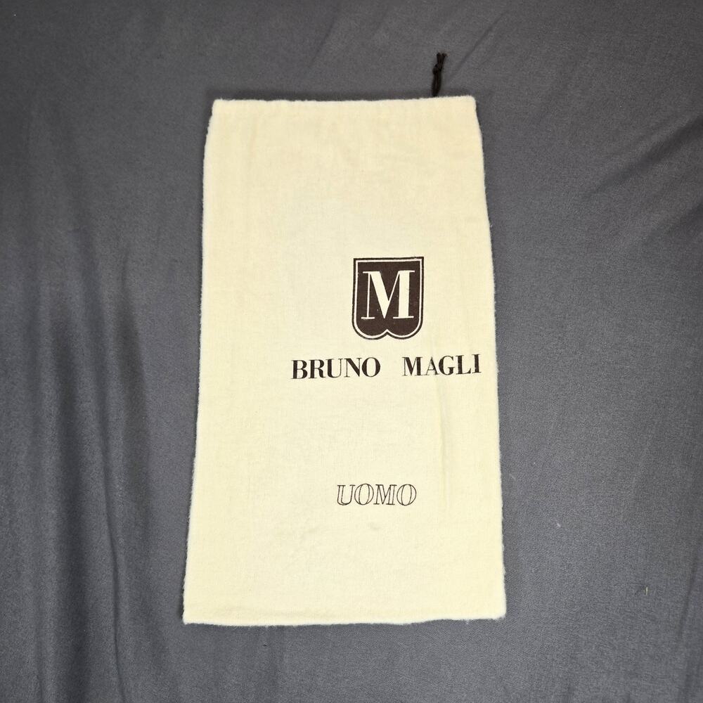 Bruno Magli Uomo Shoe Dust Bag Cream Soft Flannel Drawstring Pouch 14x8